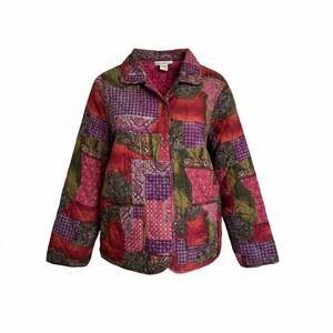 Anna and Frank Vintage 100% Silk Quilted Patchwork Jacket BoHo Art Wear Size L
